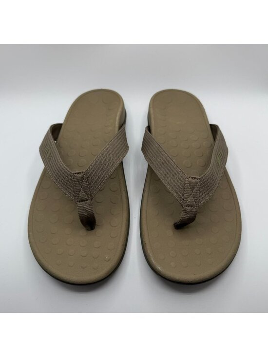 Vionic Wave Flip Flop Sandals Unisex MN 13/ WN 14 Khaki Mesh Ortho Arch Support main image 9